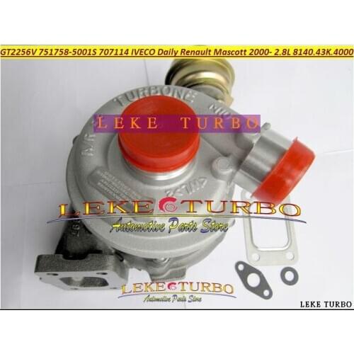 Free Ship Turbo GT2256V 751758-5001S 751758 707114 Turbocharger For IVECO Daily 3.5 6.5 T For Renault Mascott 8140.43K.4000 2.8L