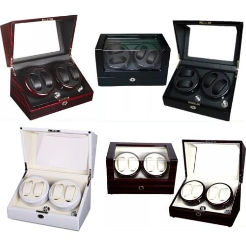 Safe Automatic Watch Winder Motor Lock Box 4 Grids Rotate 4 Watches Cyclotest Case caja reloj automatic relogio em mdf cofres