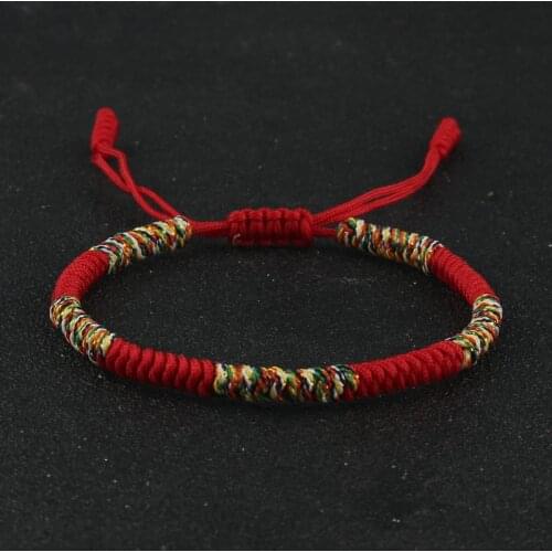 Couple Bracelet Handmade Tibetan Buddhism Lucky Red Rope Braided Knot Adjustable Charm Bracelets & Bangles for Women Men Jewelry