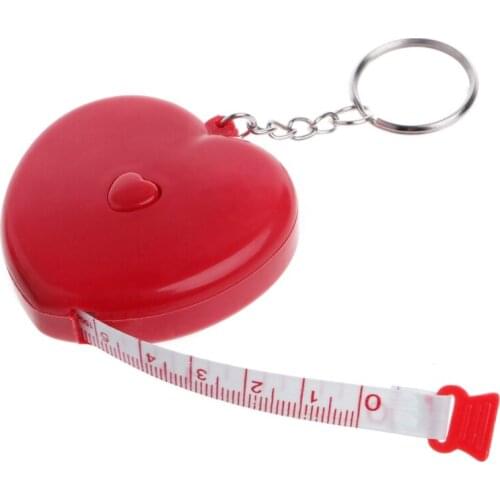 Keychain Portable Retractable Ruler Heart-shaped Tape Measure 1.5m A0KF