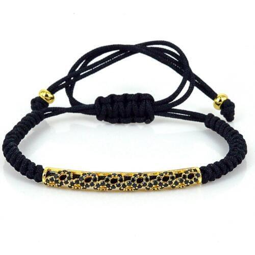 Brand Anil Arjandas Men Bracelets Pave Setting Black CZ Beads Briading Macrame Bracelet for Men and Women