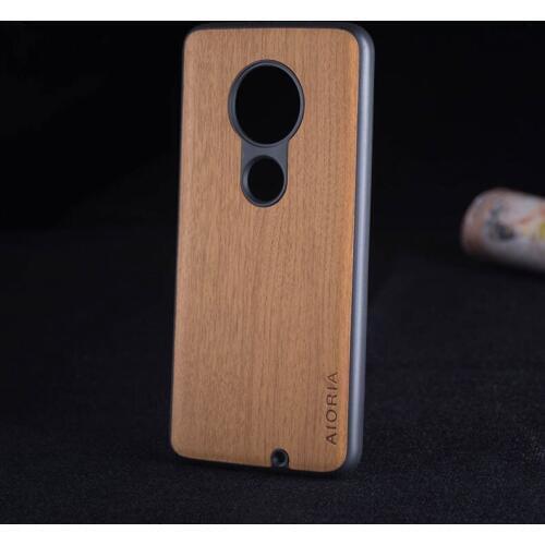 Case for Motorola Moto G7 Plus G6 Plus G5S Plus funda wood pattern leather case skin with silicone phone cover coque capa