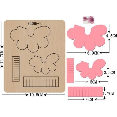 New Flowers, Bow Wooden die Scrapbooking C-265-2 Cutting Dies