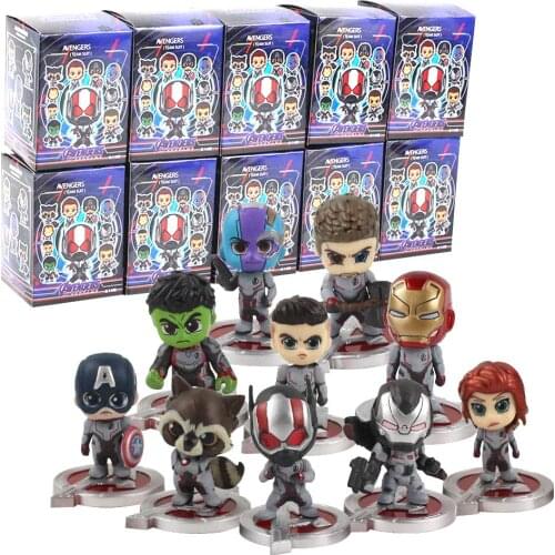 4-6cm 10pcs/Lot The Avengers Marvel Super Heros Q Version Captain America Iron Man Hulk PVC Action Figure Toys Model Doll