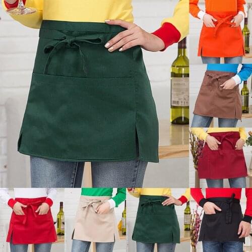 Unisex Waist Apron 2 big pockets Catering Restaurant Cafe Beverage Store Cook Waiter Waitress Work Uniform Apron