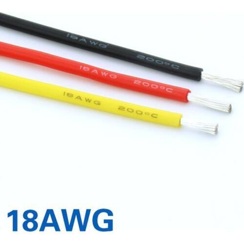 FATJAY RC 10 meter 18AWG flexible soft silicone wire high temperature voltage resistant cable Ultra Flexible Test Line