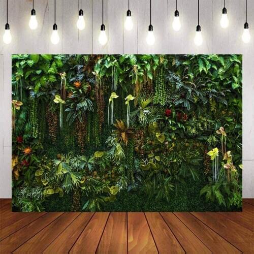 Mehofond Photography Background Spring Jungle Forest Green Tropical Leaves Baby Shower Jungle Summer Party Photo Studio Backdrop