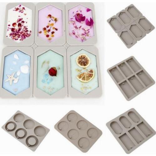 6 Holes Silicone Mold DIY Soy Candles Aroma Wax Tablets Handmade Dried Flowers Aroma Soap Making Molds