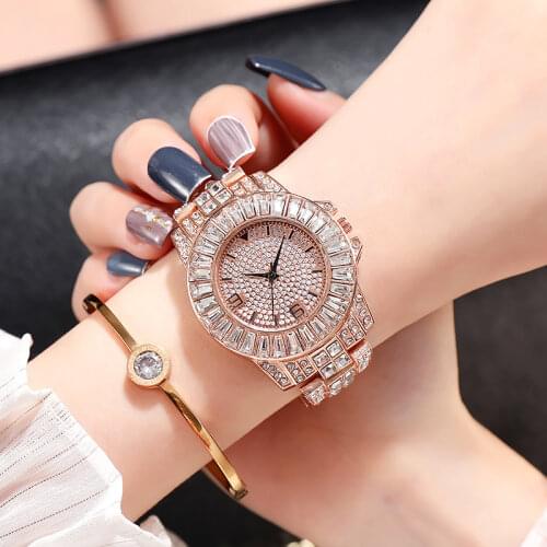 Iced Out Watches Women Luxury Gold Diamond Watch for Women Jewelry Watch Reloj Mujer