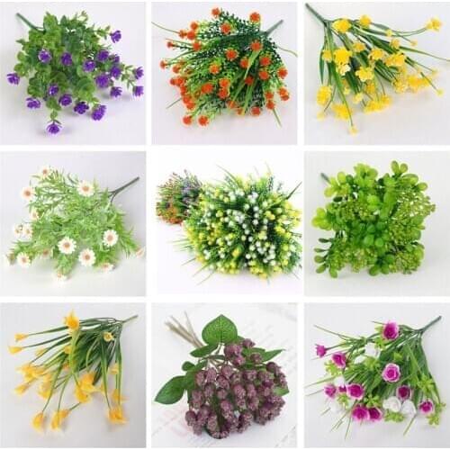 Green plastic artificial plant flowers in garden shrubs | fake grass, wedding room Christmas decoration party office flowers, fa