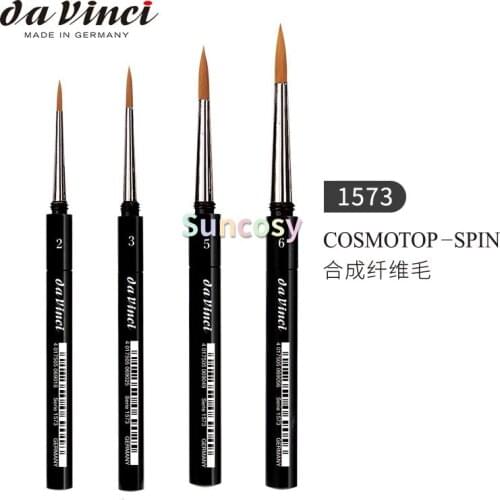 Da Vinci Travel Series 1573 CosmoTop Spin Watercolor Brush, Round Synthetic with Protective Case Handle