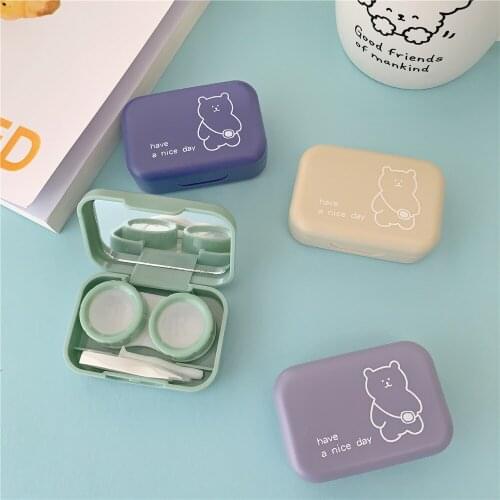 Cosmetic Contact Lenses Duplex Box Ins Style Personality Small Fresh Contact Lens Companion Box Lovely Portable Glasses Case