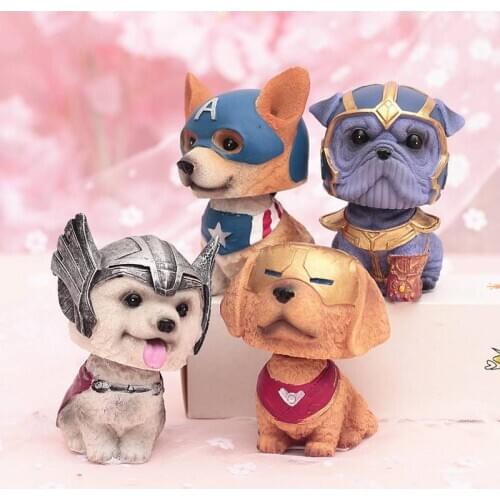 Nodding Four dogs Shake Head Dolls Dashboard Car Decoration Accessories Auto Shaking Head Toy for Automoibles Car-styling