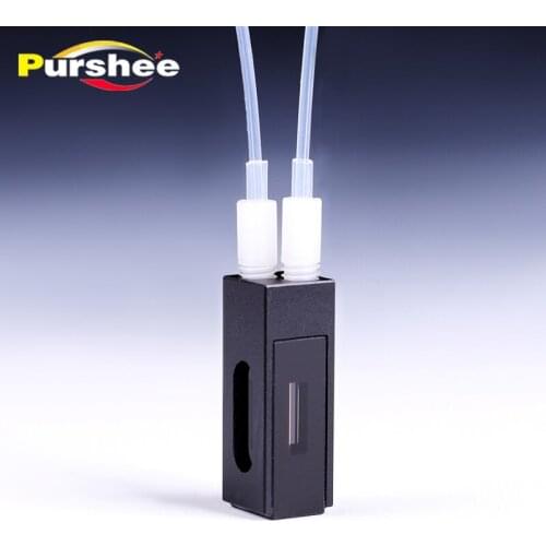 Quartz fluorescence flow cuvette with M6 threaded connectors(450ul)