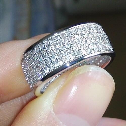 Fashion Women Rings Inlaid Birthstone Ring Charms Shine Classic Bands Wedding Engagement Jewelry For Women Gift