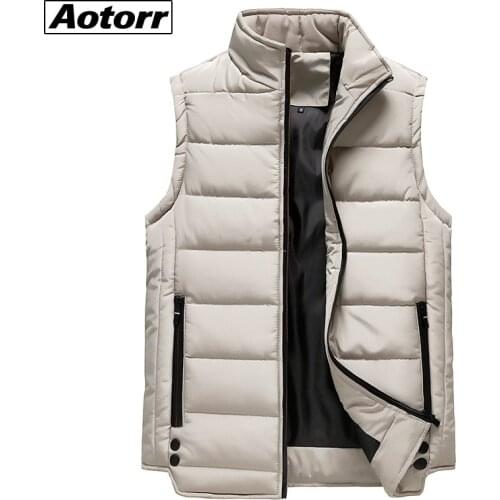 Mens Autumn Winter Vest Jacket Fashion Sleeveless Warm Mens Coat Casual Solid Color Zipper Male Waistcoat Outerwear 2021 New