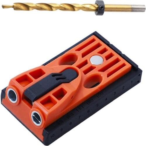 Oblique Hole Locator 9 Inch Pliers Wood Joints Bits ABS Plastic Positioner For DIY Woodworking 9.5mm High Speed Steel Drill Bit