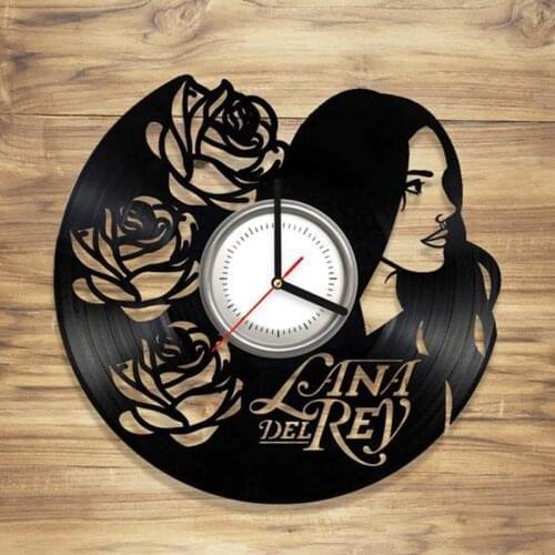 Lana Del Rey CD Record Wall Clock Vinyl Hollow 3D Decorative Hanging Art Decor Clock Classic Exclusive Wall Clock Classic