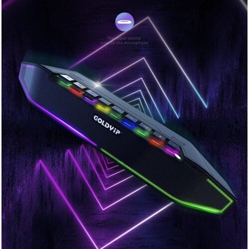 Computer desktop gaming desktop soundbar Bluetooth RGB colorful lighting subwoofer high-power AUX FM TV home theater boom box