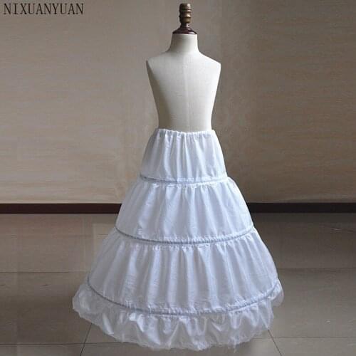 New A-line 3 Hoops Children Kid Dress Bridal Petticoat Crinoline Underskirt Wedding Accessories For Flower Girl Dress