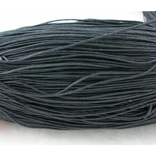 About 430m/bundle Cotton Wax Cord, Black, 0.7mm in diameter Jewelry diy Accessories