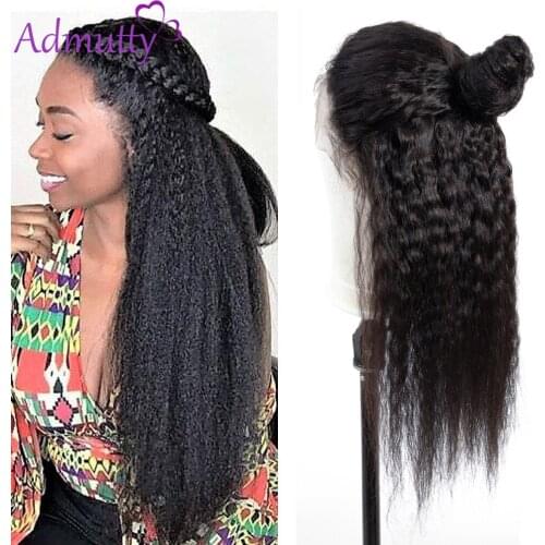 30 Inch Human Hair Wigs Kinky Straight HD Lace Frontal Wig Transparent Lace Wigs For Women Human Hair Lace Front Wig Peruvian