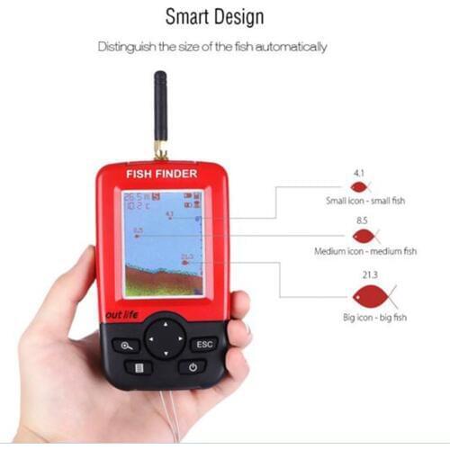 Portable Fish Finders Muddy Water Fishing Tools Echo Detection Wireless Fishing Sensor LCD Backlit Screen Display