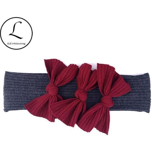 Cute 3 Pcs Bow Cotton Headbands For Baby Girls Boys Toddler Children Soft Ribbed Hairbands Headwrap For Kids Hair Accessories