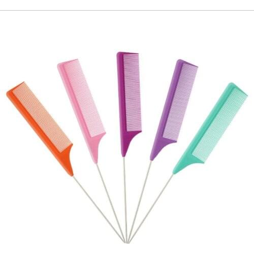 Comb metal pin Combs Hair Salon Dye Comb Separate Parting For Hair Styling Hairdressing Antistatic Comb Metal Pin Hair Style