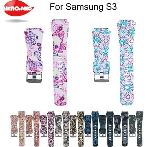 Watchbands printing 22mm luxury brand New Fashion Sports Silicone Bracelet Strap Band For Samsung Gear S3 Frontier 2018 Hot Sale