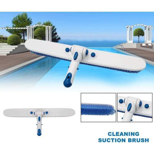 Pool Clean Brush Professional Durable 18"Long Brush Fast Swimming Pool Cleaning Brush Easy Button Cleaner For All Standard 1-1/4