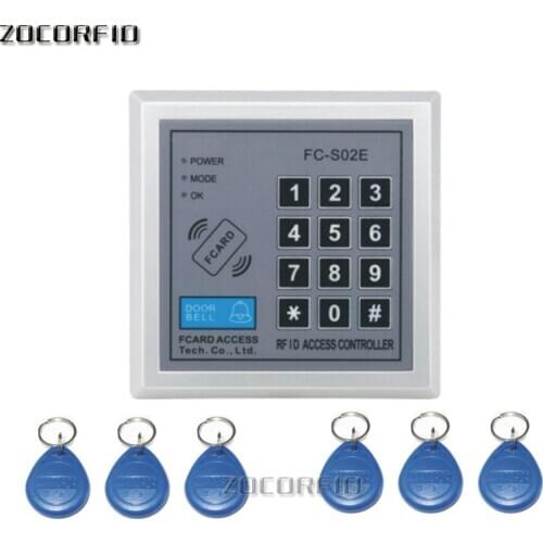 FC-S02E DC 12V Security password & 125KHZ EM RFID Proximity Entry Door Lock Access Control System +10 crystal Keyfob