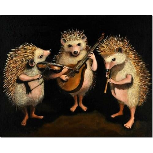 Violin Hedgehog diamond painting full square diamond embroidery round drill cartoon diamond mosaic animals for wall decor,EE1406