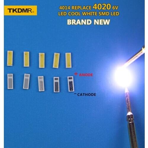 TKDMR 30PCS/Lot 4014 4020 SMD LED Beads Cold white 1W 6V 150mA For TV/LCD Backlight free shipping