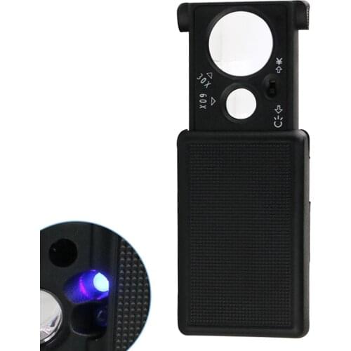 Slide-Out Jewelers Loupe Illuminated Multi-Power Magnifier Magnifying Glass
