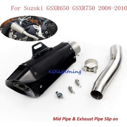 Motorcycle Exhaust Full System Pipe Middle Connect Pipe Slip on Whole Set Muffler for Suzuki GSXR600 GSXR750