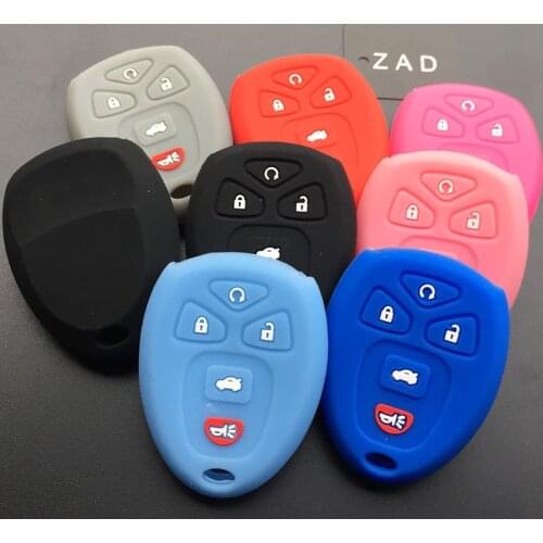 ZAD silicone rubber car key cover case For GMC for Buick Enclave LaCrosse for Chevrolet Impala Suburban 1500 Pontiac remote key
