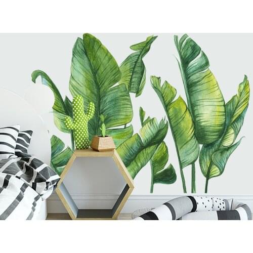 Green Leaf Weed PVC Wall Sticker For Bedroom Living Room Decor 3D Tile Stickers Vinyl Wall Decals Wallpaper Home Decoration