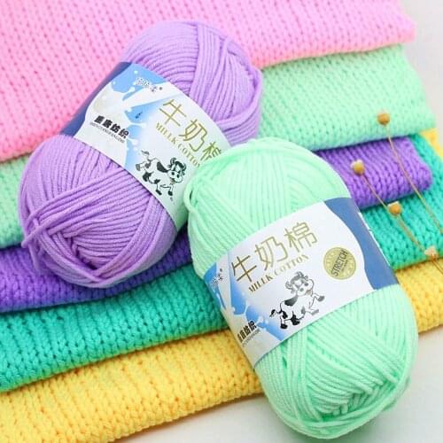 ZhangYuan 50g Milk Cotton Yarn Comfortable Anti-Pilling Fine Soft Hand Crochet Knitting Thread For Cardigan Scarf Hat Sweater