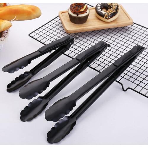1PCS stainless steel black food clip barbecue clip food clip toast steak clip barbecue clip bbq accessories bbq tools