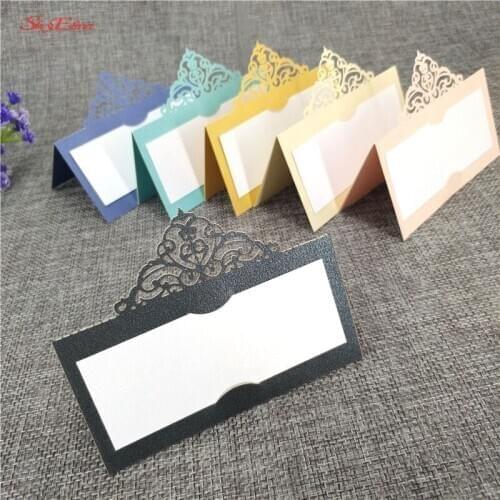 10/50/100 pcs Laser Cut Heart Shape Place Cards Wedding Name Cards For Wedding Party Table Decoration Wedding Decoration 6z