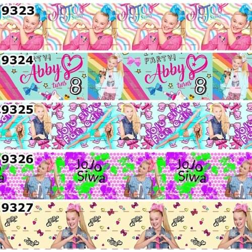10yards - Different Sizes -- Newest Jojo Siwa Bow Pattern Grosgrain Ribbon Handmade Accessories