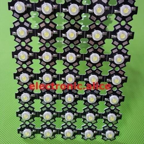 20pcs New 3W High Power cold white 10000K-15000K LED+20mm star pcb
