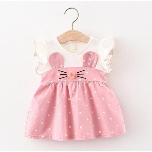 27Kids Girls Summer Sweet Printing Love Heart Vest Dress,Sleeveless Princess Cute Rabbit Ears Dress 1-4Years