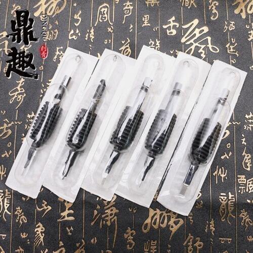 50 Disposable Silicone Tattoo Tube Grips & 50 Suited Needles Sterilized Assorted 1" (25mm) Tattoo Kits Supply Pro