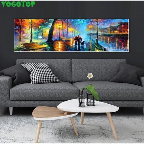 Diamond Painting Autumn street Scenery 5D DIY Diamond Mosaic Romantic lover Full Diamond Embroidery Crafts Kit Decorative YY5194