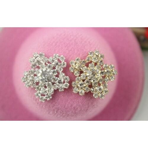 Free Shipping 20mm flatback silver and gold Crystal Rhinestone Button embellishment 20pcs/lot