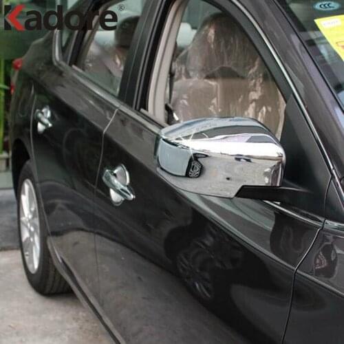 For Nissan Versa Sedan 2012 2013 2014 Chrome Side Door Mirror Cover Trim Rearview Mirror Caps Auto Exterior Accessories