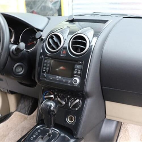 For Qashqai J10 2008~2015 Car Styling Center Control AC DVD Panel Frame Cover Sticker Decoration Accessories