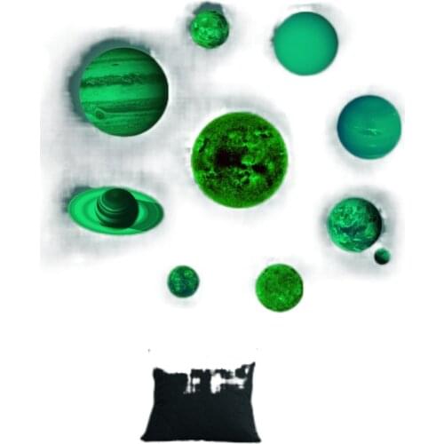 3D Planet Solar System Fluorescent Wall Stick The Universe Galaxy Children Room Bedroom Luminous Stickers tool